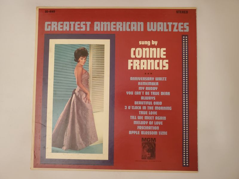 Connie Francis Greatest American Waltzes vinyl record